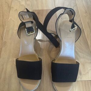 J. Crew Black wedges Sandals